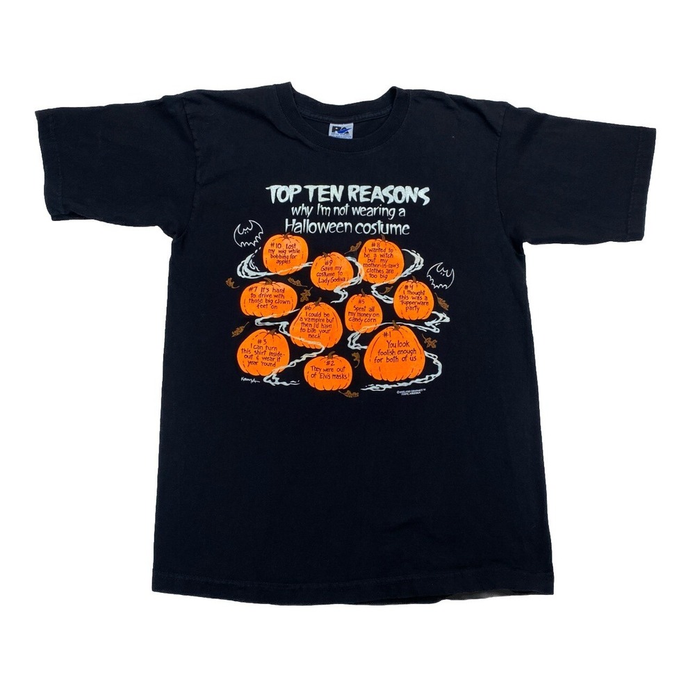 Top Ten Reasons I'm Not Wearing A Halloween Costume T-Shirt‎ Size Large Black